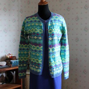 Talbots Cotton Cardigan with Southwest Vibe, Small